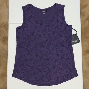 Simply Vera Vera Wang | Purple Floral Jaquard Tank Top NWT | Size: S
